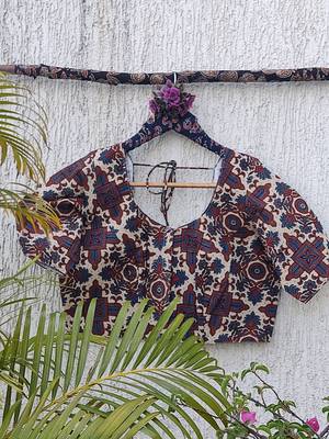 Multicolor premium cotton handblock printed blouse 3