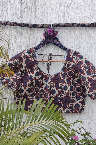 Multicolor premium cotton handblock printed blouse