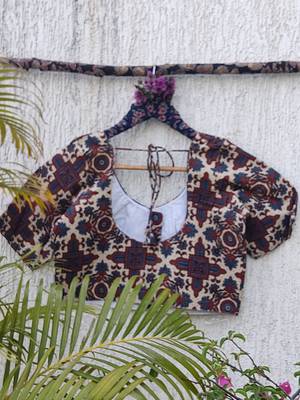 Multicolor premium cotton handblock printed blouse 4