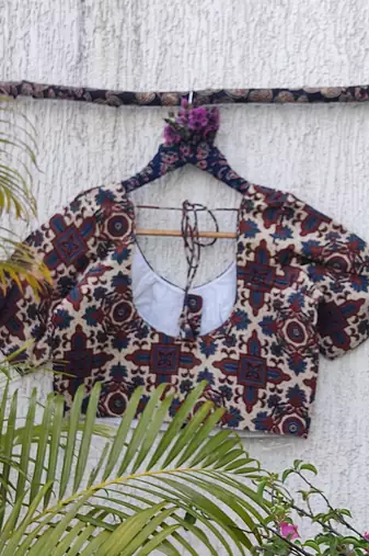 Multicolor premium cotton handblock printed blouse