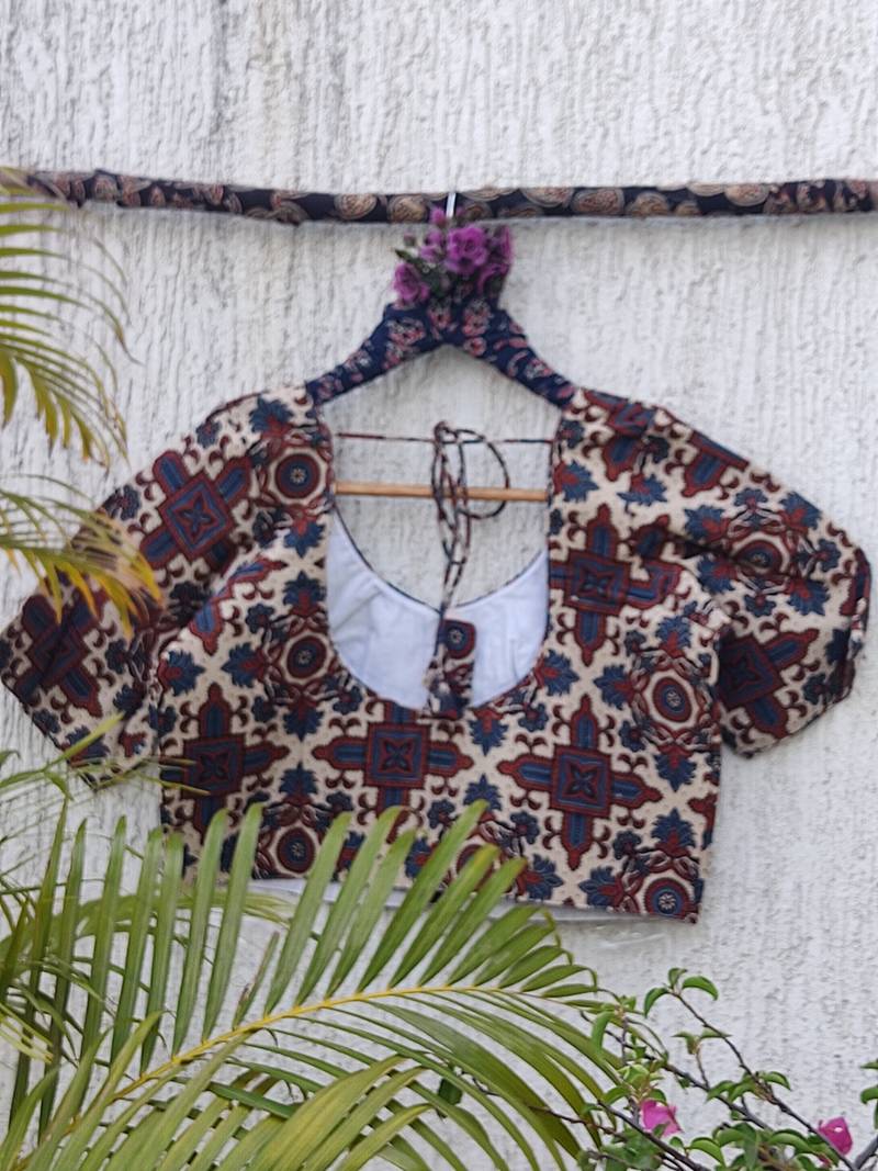 Multicolor premium cotton handblock printed blouse