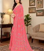 Tie and dye poly georgette leheriya saree