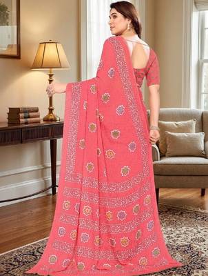 Tie and dye poly georgette leheriya saree 2