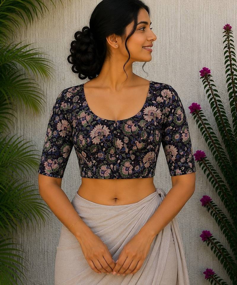 Multicolor premium cotton handblock printed blouse