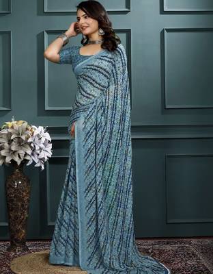 Leheriya poly georgette leheriya saree 1