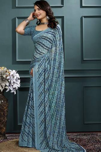 Leheriya poly georgette leheriya saree