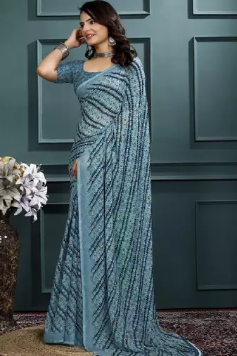 Leheriya poly georgette leheriya saree