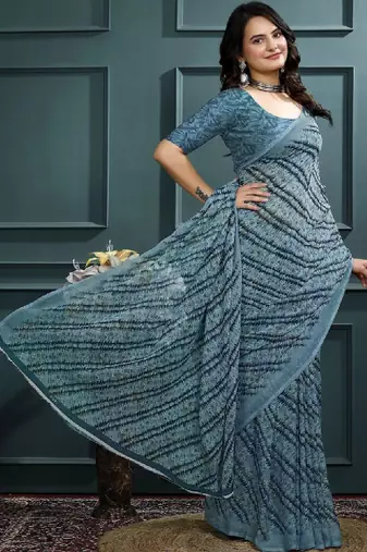 Leheriya poly georgette leheriya saree