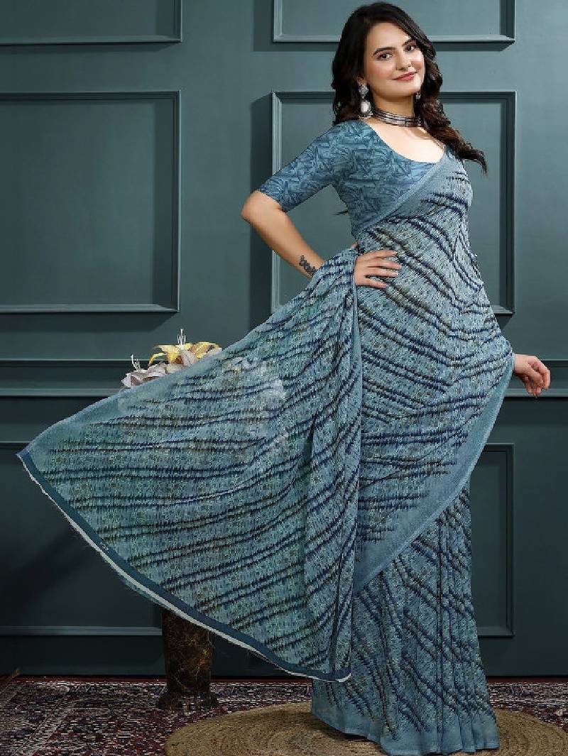Leheriya poly georgette leheriya saree
