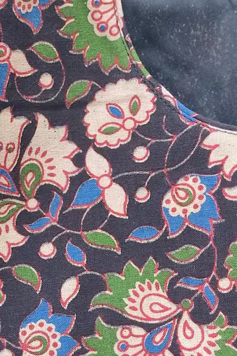 Multicolor premium cotton handblock printed blouse