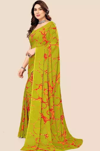 Poly georgette leheriya saree