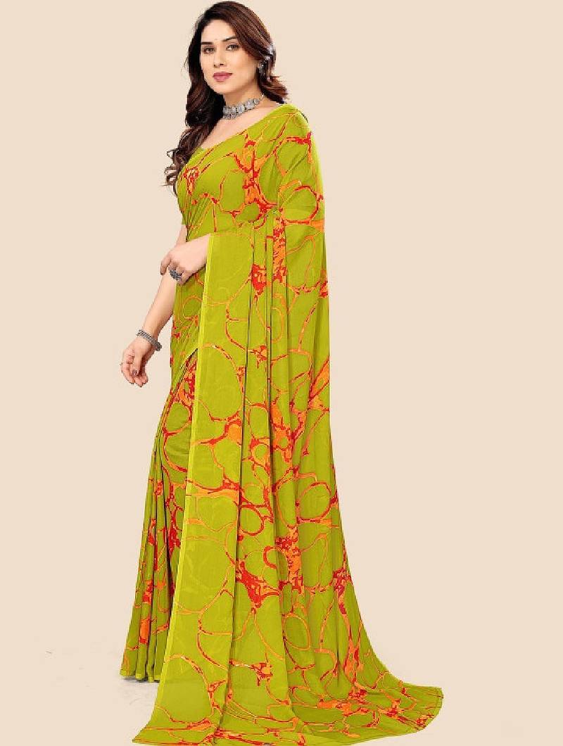 Poly georgette leheriya saree