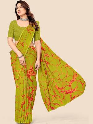 Poly georgette leheriya saree 4
