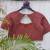 Maroon premium cotton handblock printed blouse