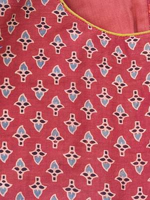 Maroon premium cotton handblock printed blouse 5