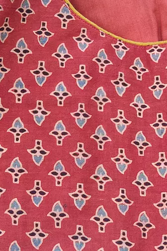 Maroon premium cotton handblock printed blouse