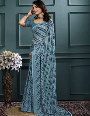 Leheriya poly georgette leheriya saree 1