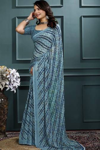 Leheriya poly georgette leheriya saree