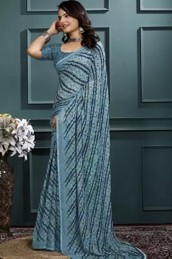 Leheriya poly georgette leheriya saree