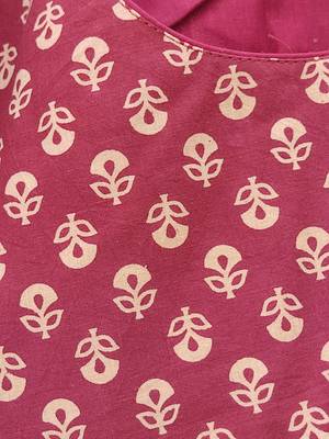 Maroon premium cotton handblock printed blouse 5