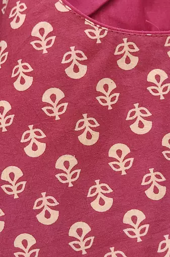 Maroon premium cotton handblock printed blouse