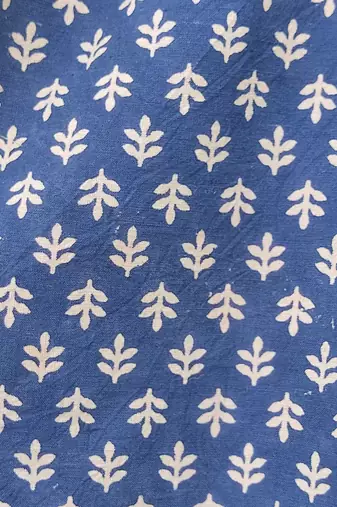 Navy blue premium cotton handblock printed blouse