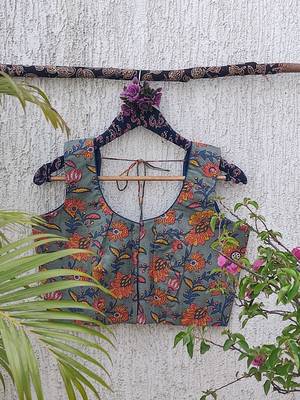 Multicolor premium cotton handblock printed blouse 1