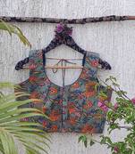 Multicolor premium cotton handblock printed blouse