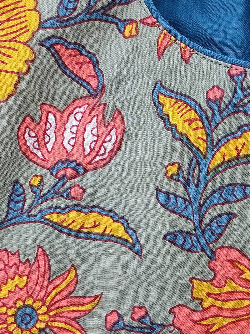 Multicolor premium cotton handblock printed blouse