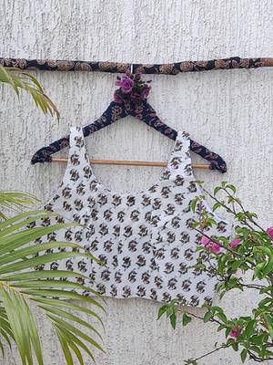 White premium cotton handblock printed blouse 1