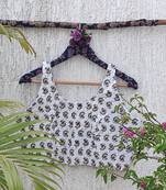 White premium cotton handblock printed blouse