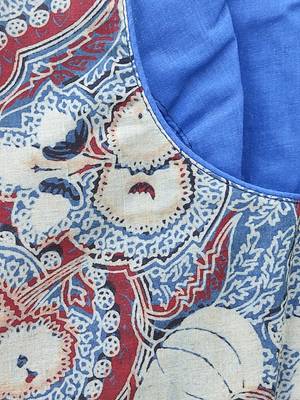 Blue premium cotton handblock printed blouse 3