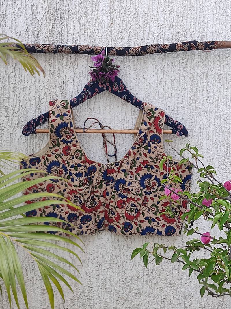 Multicolor premium cotton handblock printed blouse
