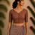Brown premium silk blend elbow sleeves blouse
