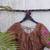 Brown premium silk blend elbow sleeves blouse