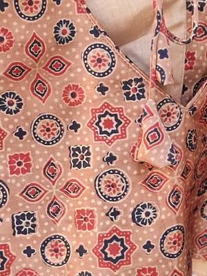 Brown premium silk blend elbow sleeves blouse 5