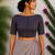 Multicolor premium silk blend elbow sleeves blouse
