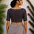 Multicolor premium silk blend elbow sleeves blouse