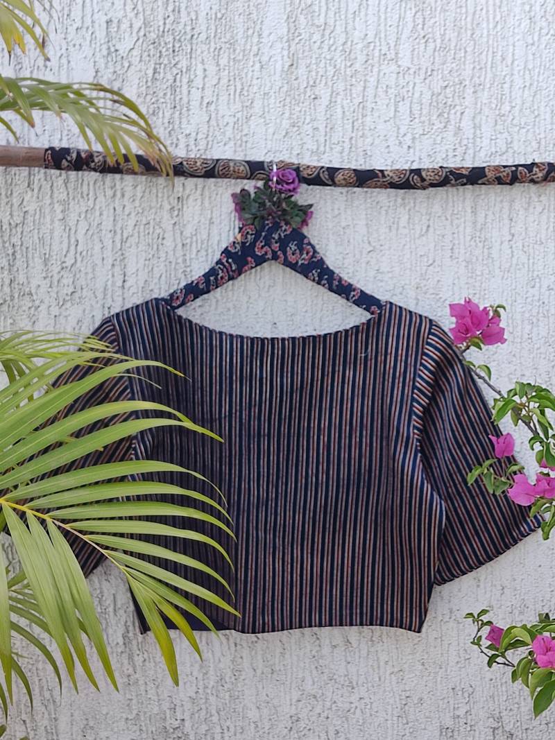 Multicolor premium silk blend elbow sleeves blouse
