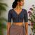 Multicolor premium silk blend elbow sleeves blouse