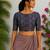 Multicolor premium silk blend elbow sleeves blouse