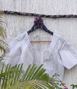 White premium cotton handblock printed blouse