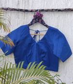 Blue premium cotton handblock printed blouse