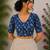 Blue premium cotton handblock printed blouse