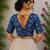 Blue premium cotton handblock printed blouse