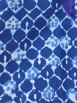 Blue premium cotton handblock printed blouse 5