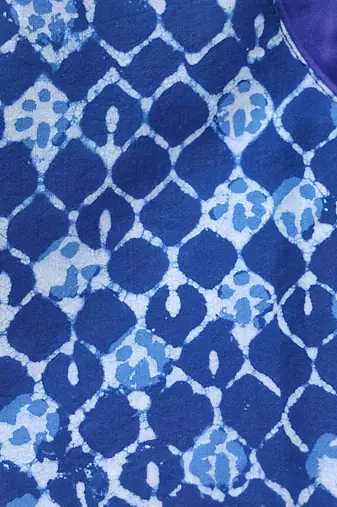 Blue premium cotton handblock printed blouse