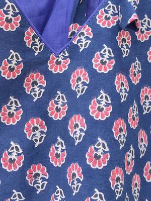 Blue premium cotton handblock printed blouse 5