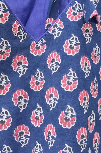 Blue premium cotton handblock printed blouse
