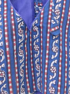 Blue premium cotton handblock printed blouse 5